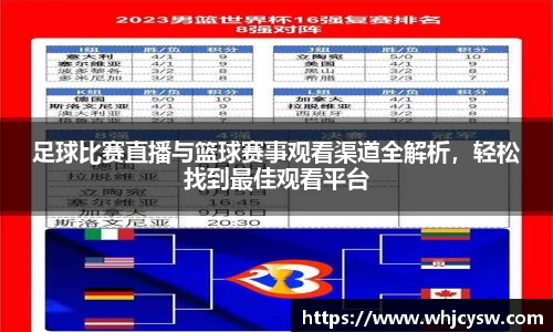 足球比赛直播与篮球赛事观看渠道全解析，轻松找到最佳观看平台